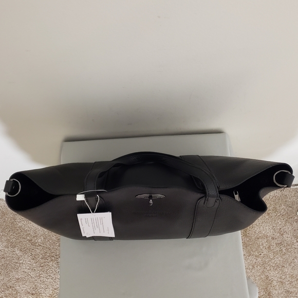 NWT! MAISON HERITAGE ELIS BLACK LEATHER TOTE BAG - Picture 6 of 13